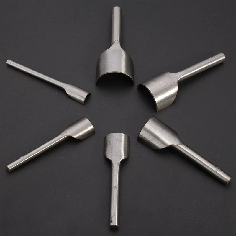 Leather Craft Tools Half Round V Shaped Cutter Punch Leather Handmade Craft Tools Punching Hand 6Pcs/set 15mm-40mm