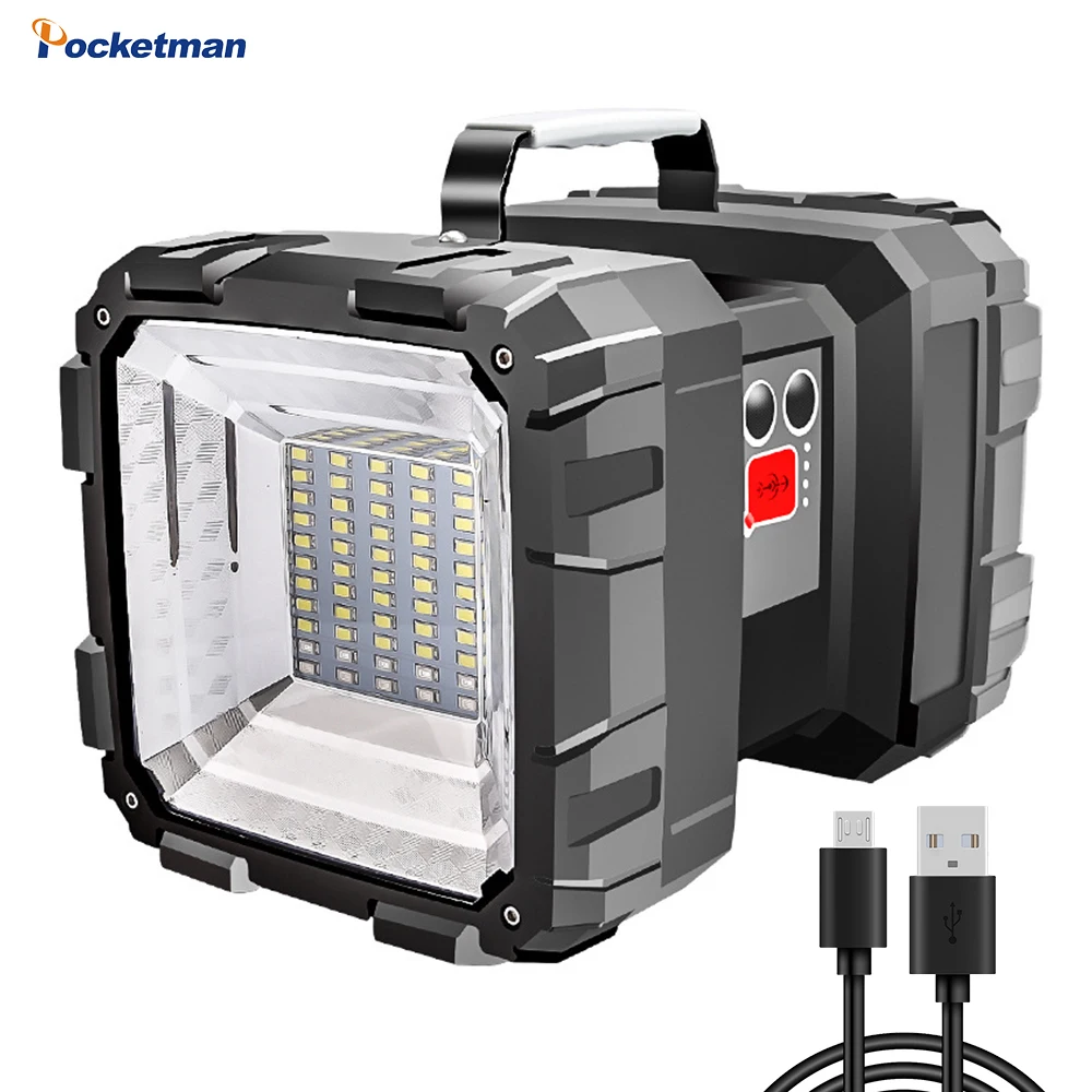 

Rechargeable Power Bank Function for Outdoor Lighting Super BrightL2 XHP70 LED Searchlight Double Head Flashlight Warning Lamp
