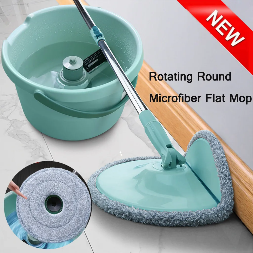 

360°Rotating Head Easy Magic Floor Mop Bucket Head Microfiber Spinning for Wood Ceramic Tiles Floor Cleaning