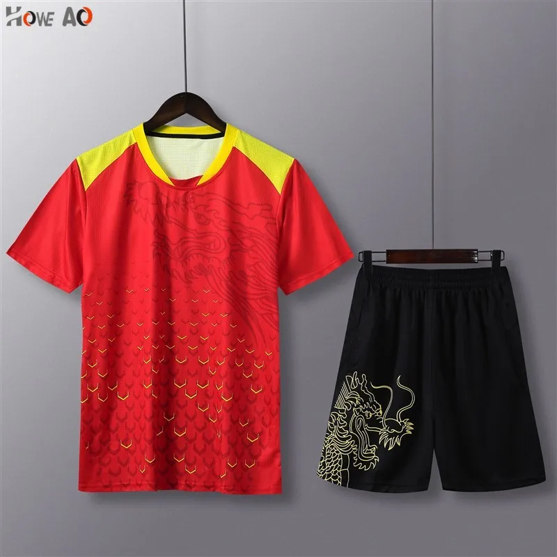 

HOWE AO Two Piece Set Men Short Sleeve T Shirt Running Set Top+Shorts Men's Tracksuits New Sport Sportswear Tops Short Trousers