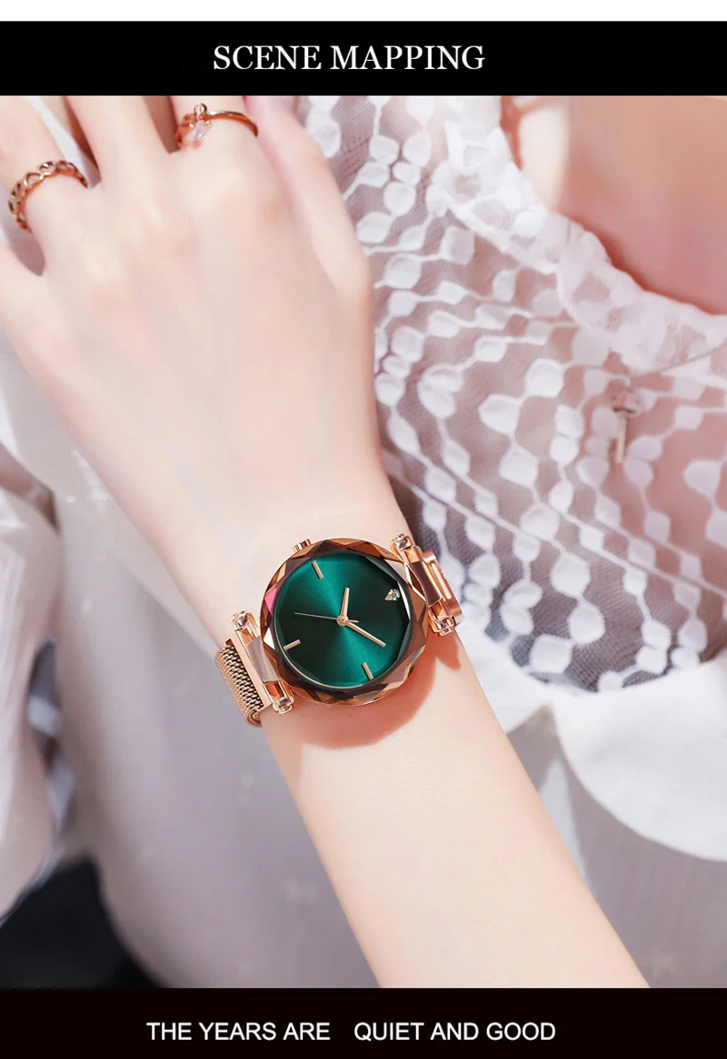Роскошный ремешок для женщин кварцевые часы Аврора Магнитная мода алмаз наручные часы минималистский огранка камня Лидер продаж Relogio Feminino подарок