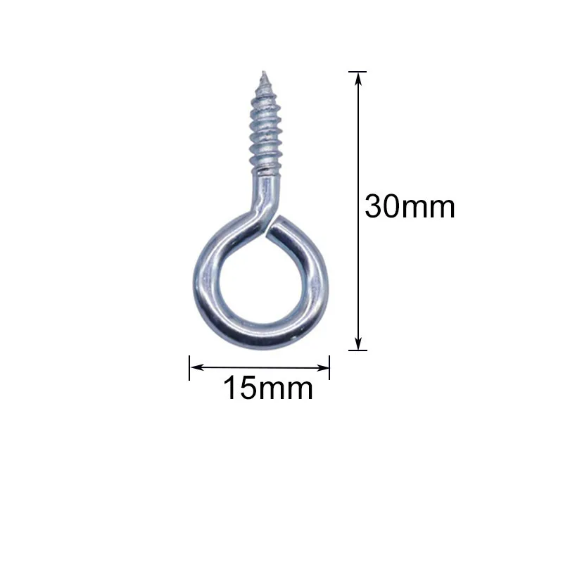 Metal Iron Eye Screws Bolt Screw Wire Eye Lag Hardware Accessory 500/ 300/ 200/ 100/ 50pcs