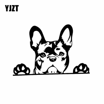 

YJZT 15.6X10.4CM Creative Vinyl Car Sticker Paws up French Bulldog Frenchie Bully Dog Decal Black/Silver C24-1573