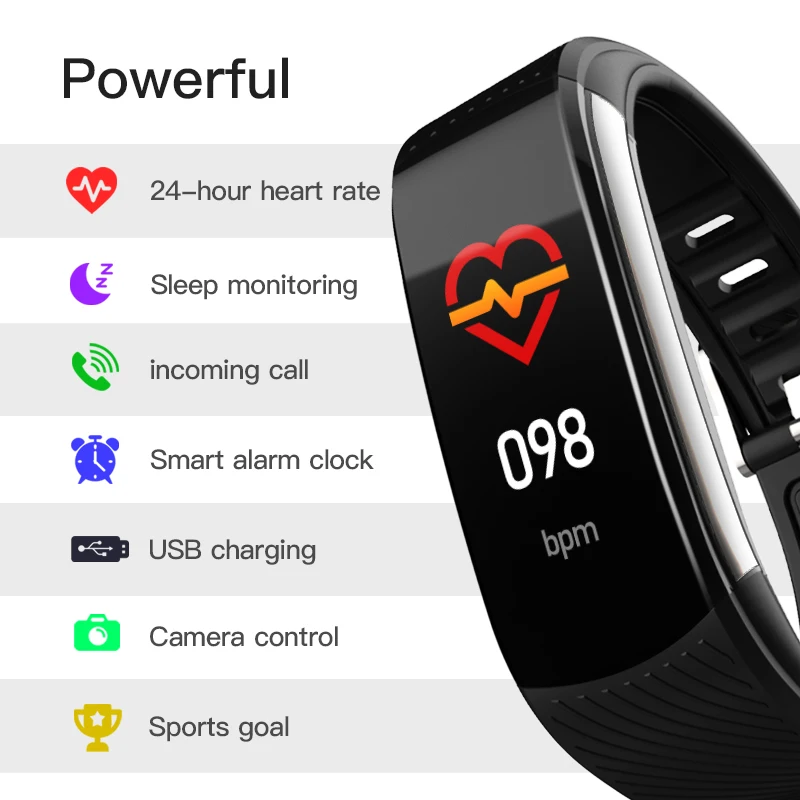 Masculina e Feminina Monitoradora de Pressão Arterial e Frequência Cardíaca à Prova Pulseira Inteligente D'água C5s Ip67 - Image 6