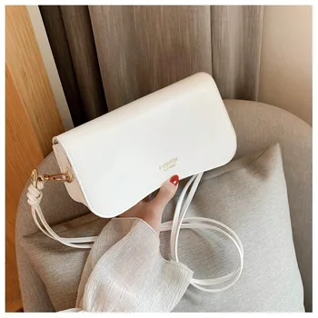

Solid color leather ladies bag 2020 new fashion shoulder bag wide shoulder strap Messenger bag retro soft leather shopping bag