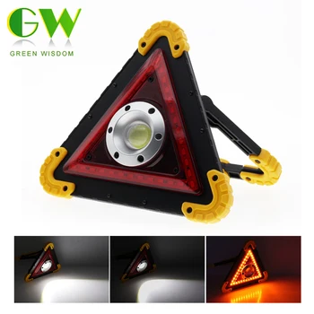 

USB Rechargeable Foldable Floodlight COB Car Repair Work Lamp Triangle Warning Light 4-Mode Portable Lantern for Outdoor Camping