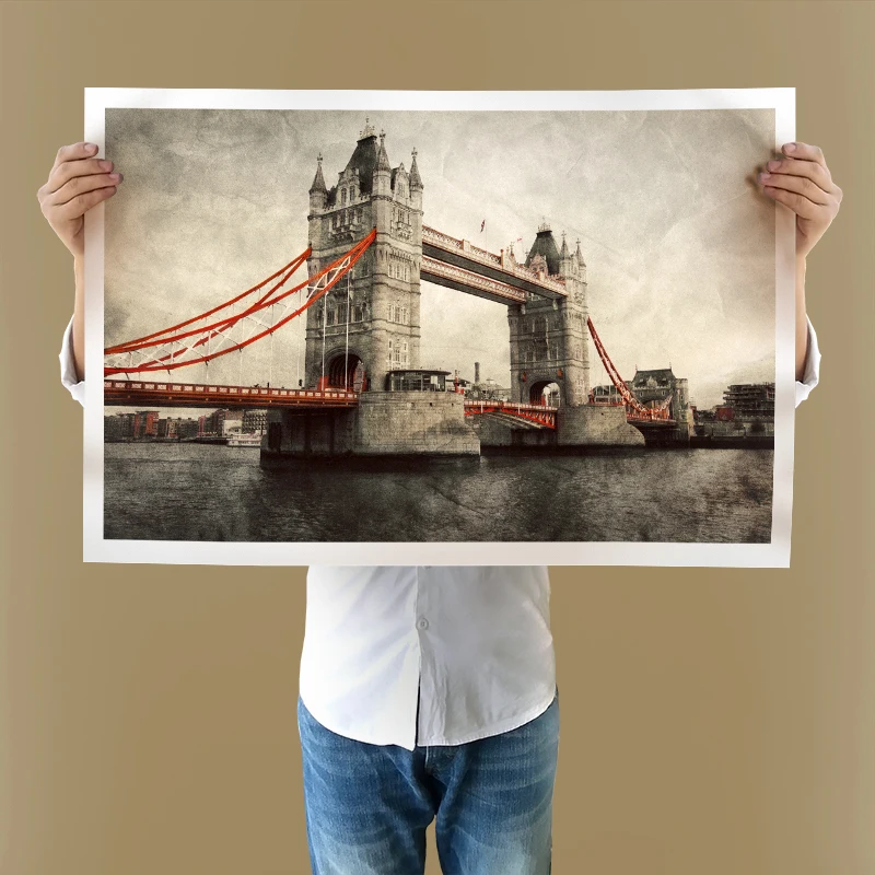 A Home Decor Wall Pictures Vintage London Tower Bridge Canvas Painting Large Calligraphy For Room (No Frame) | Дом и сад