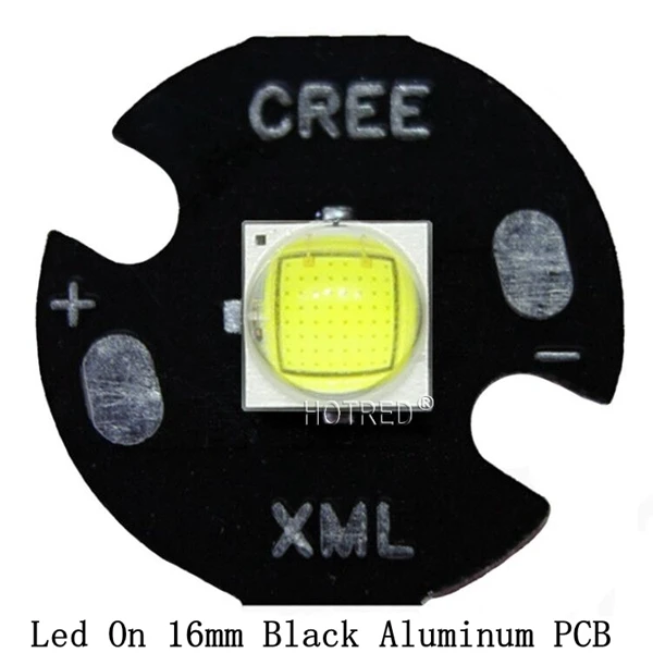 5 шт. Китай Cree XLamp XM-L2 XML2 T6 SMD5050 10 Вт Холодный белый 6500 к 80 мил высокой мощности светодиодный Диод таблеточного типа для детали для оборудования импульсного освещения лампы DIY - Испускаемый цвет: On 16mm Black PCB