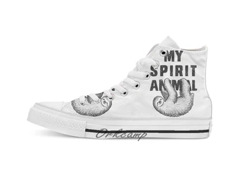

Sloth my spirit animal Custom Casual High Top lace-up Canvas shoes sneakers Drop shipping