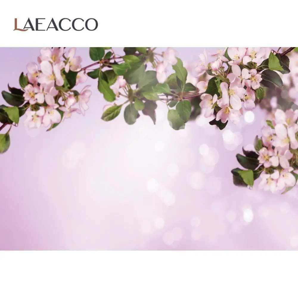 

Laeacco Spring Pink Backgrounds For Photography Blooming Flowers Tree Light Bokeh Pattern Photo Backdrops Photocall Photo Studio