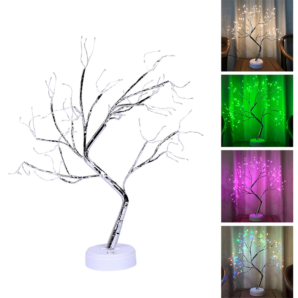 Touch Control LED Lights 108LED Simulation Tree Lights USB Tree Lights For Family Christmas Decorative LED copper Line Lights