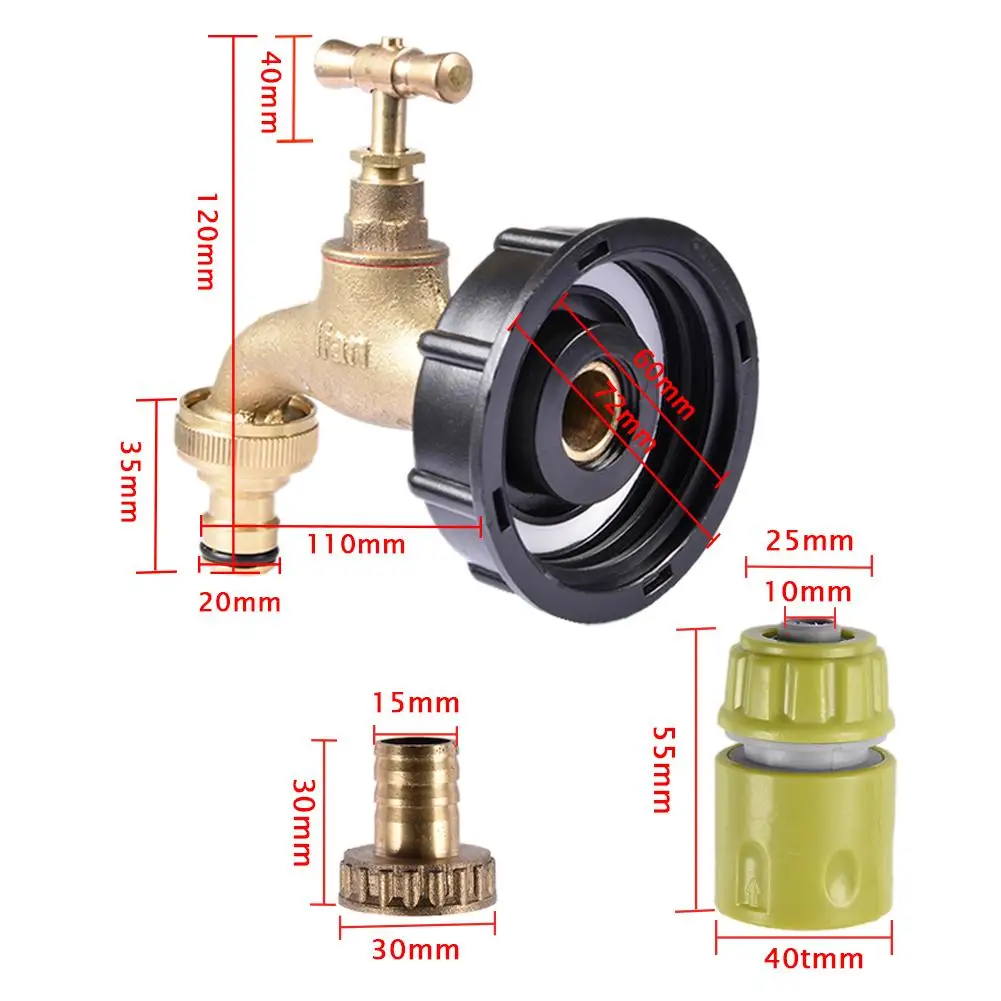 IBC Adapter Garden Water Tank Connector Rainwater Tank Adapter Tap Water Connectors Garden Supplies Connection Drain Dropship#D