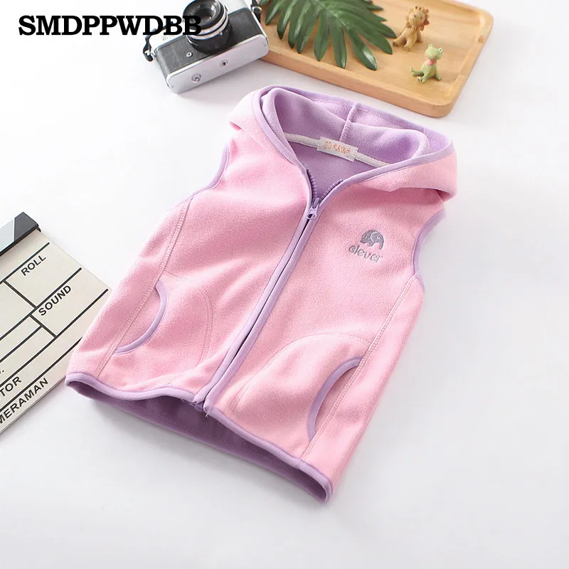 Pink Детский утепленный зимний хлопковый жилет для девочек и мальчиков Модный флисовый жилет с высоким воротником для малышей Детский жилет флисовая куртка для мальчиков и девочек - Цвет: Pink