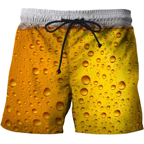 Новинка, мужские летние шорты,, пляжные шорты, Homme, повседневный стиль, свободные, эластичные, модная брендовая одежда, Beer 3D, короткие штаны - Цвет: STK-236