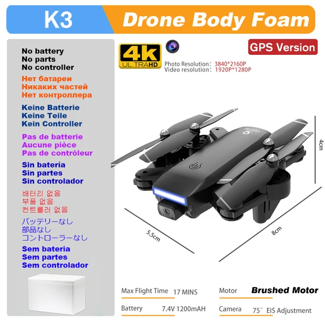 MFM Dual Camera Drones 4K GPS Professional EIS 5G FPV 25mins Automatic Return Foldable Brushless RC Quadcopter Drone K3 Pro