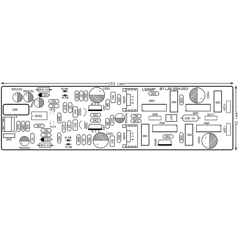Frontal e Traseira Amplificador de Potência Garganta Dourada Accuphase Fase Combinada Faça Você Mesmo Terminou Placa E405-mod - Image 2