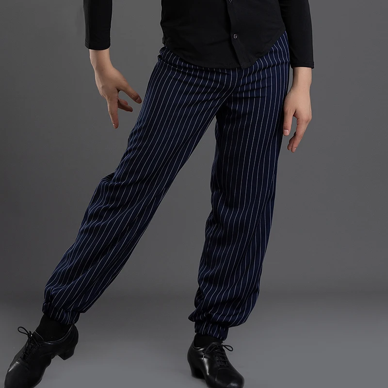 

Stripe Latin Dance Pants Men Salsa Trousers Ballroom Practice Wear Stage Costume Tango Dancwear Soft Samba Dancing Outfit JL3710