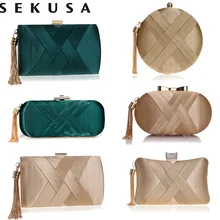 SEKUSA Модные женские вечерние сумки с кисточками Дамский клатч кошелек на плечо с цепочкой Свадебные вечерние сумки