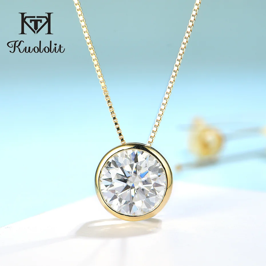 Подвеска Kuololit 5CT из натурального муассанита для женщин кулон D/VVS ювелирные