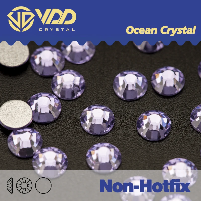 VDD 034 Violette, nicht Hotfix-Glassteine, Kristalle, Nagelkunstteile, Strass, Diamant, Kristall, Hochzeitszubehör, Chaton