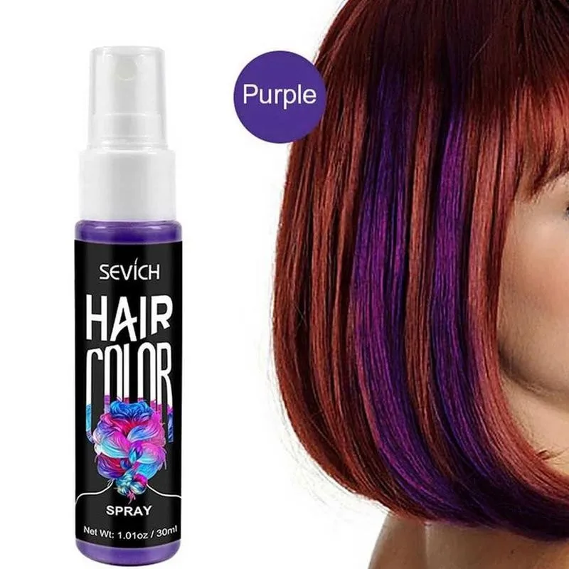 Красящий спрей для волос 30 мл жидкая краска цветной унисекс красная/серая
