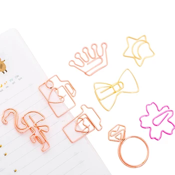 

5pcs/lot Kawaii Cartoon Mini Ten Styles Book Marker Memo Clips Kawaii Stationery Bookmark Metal For Books And Gifts