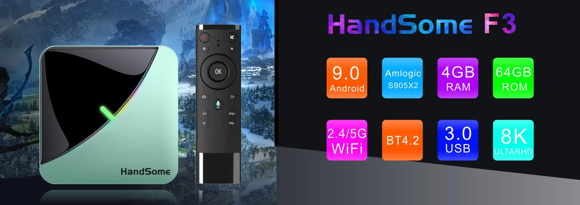 Smart tv приставка android 7,1 с голосовым пультом дистанционного управления 2G 16G wifi LAN медиаплеер Amlogic S905W A95X Pro tv бокс