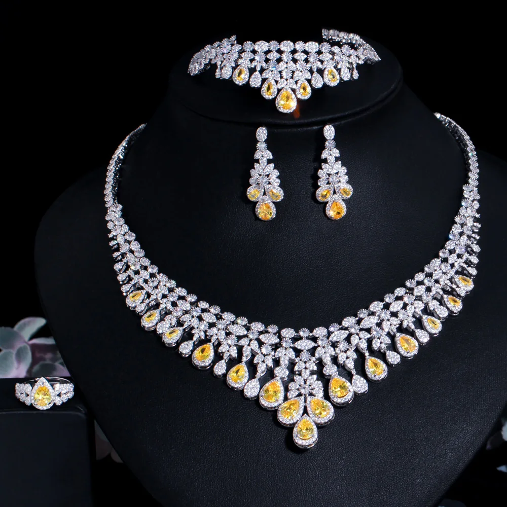 Cwwzircons 4pcs Yellow Cubic Zirconia 