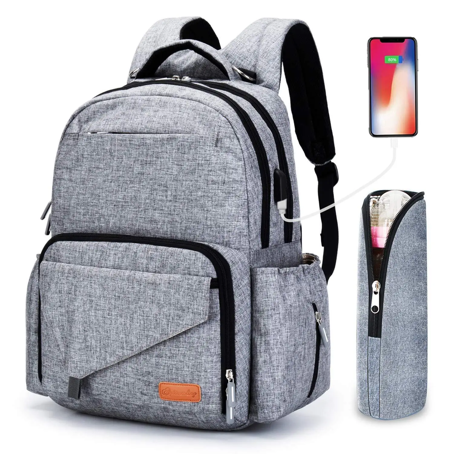 

Ergonomic USB Diaper Bag Backpack Waterproof Mommy Handbag Multi-functional Large Capacity Travel Backpack Baby Care Bags