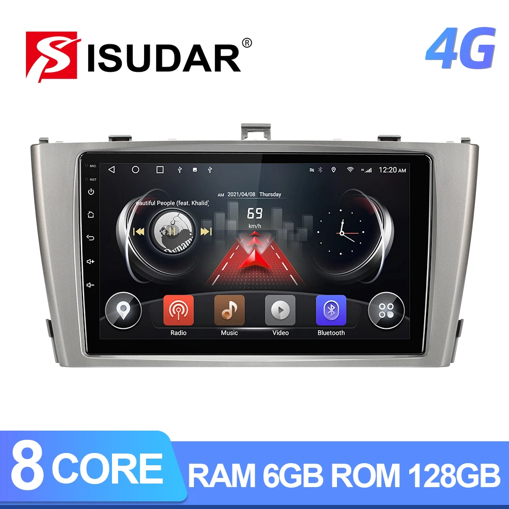 Автомобильный мультимедийный радиоприемник ISUDAR T72 QLED Android 10 для Toyota Avensis GPS стерео