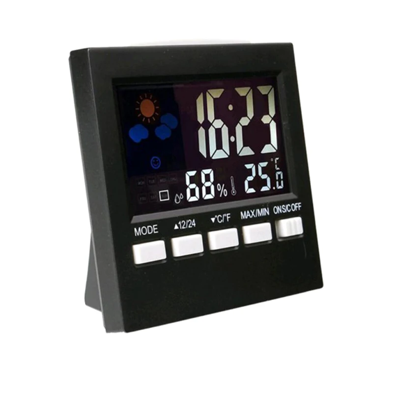 LCD Screen Temperature Clock Radio Sunrise Home Electronic LED Wall Digital Weather Desk Alarm NOV99 | Канцтовары для офиса и