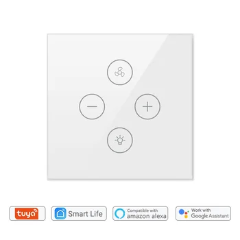 

Tuya Smart Life WiFi Ceiling Fan Light Switch EU Type Remote Control Works with Google Home Amazon Alexa App Timer Smart Home
