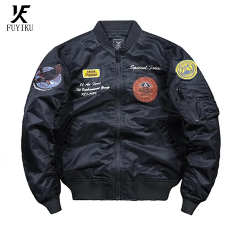 

FUYIKU 2020 New autumn Brand Mens Casual embroid Jacket Large Size Men Pilot Bomber Ma1 Jacket Male Plus Size 4XL motion jacket