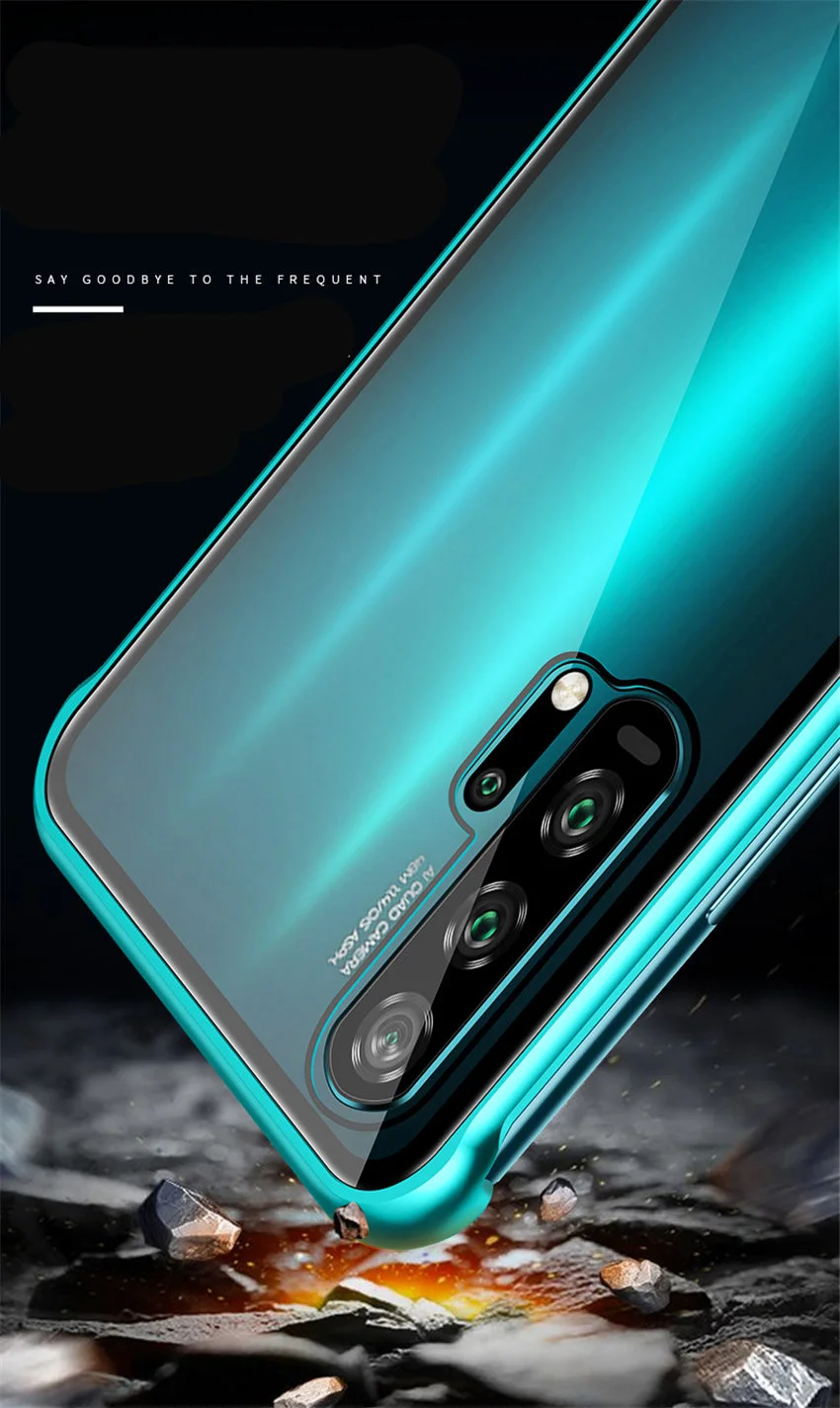 R-just Borderless Series Metal Frame Phone Case For Huawei Honor 20 Protect Case Glass Back Cover Cases For Huawei Honor 20 Pro (11)