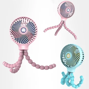 

Mini Handheld Portable Stroller Fan Clip-on Desktop Fan with Flexible Tripod for Stroller Student Bed