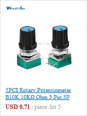 Rotary Potentiometer 50K 100K LOG ALPS RH2702 Audio Volume Control Pot Stereo W Loudness L with Potentiometer Knob Dia. 6mm Shaf