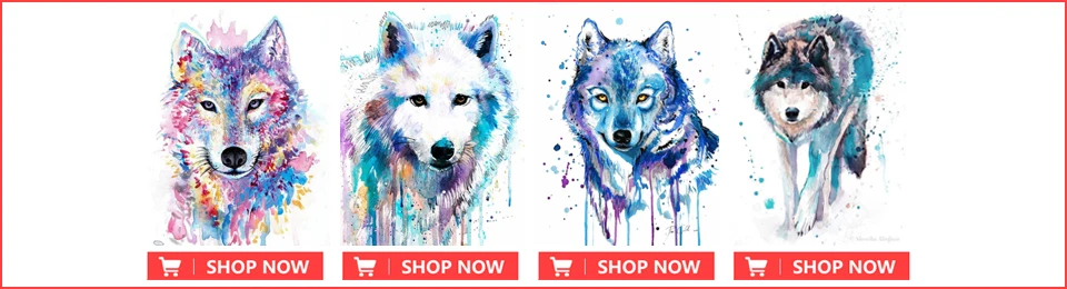 5D DIY Diamond Painting Fantasy Animals Wolf Lion Tiger Cross Stitch Kit Full Drill Square Embroidery Mosaic Art Picture Decor 5D DIY Diamond Painting hot