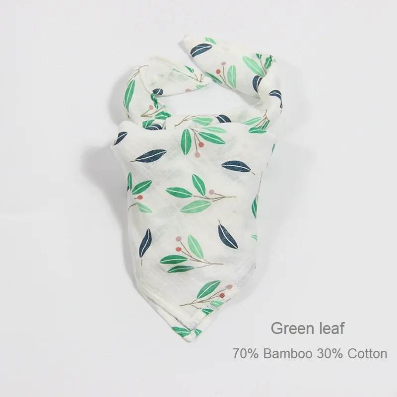 Одеяла для новорожденных, бамбуковые, для ванной, детские вещи, мягкие, муслиновые полотенца, тканевые, месячные, супер, для девочек, Burp, органические, детская накидка, пеленка, хлопок - Цвет: Green leaf