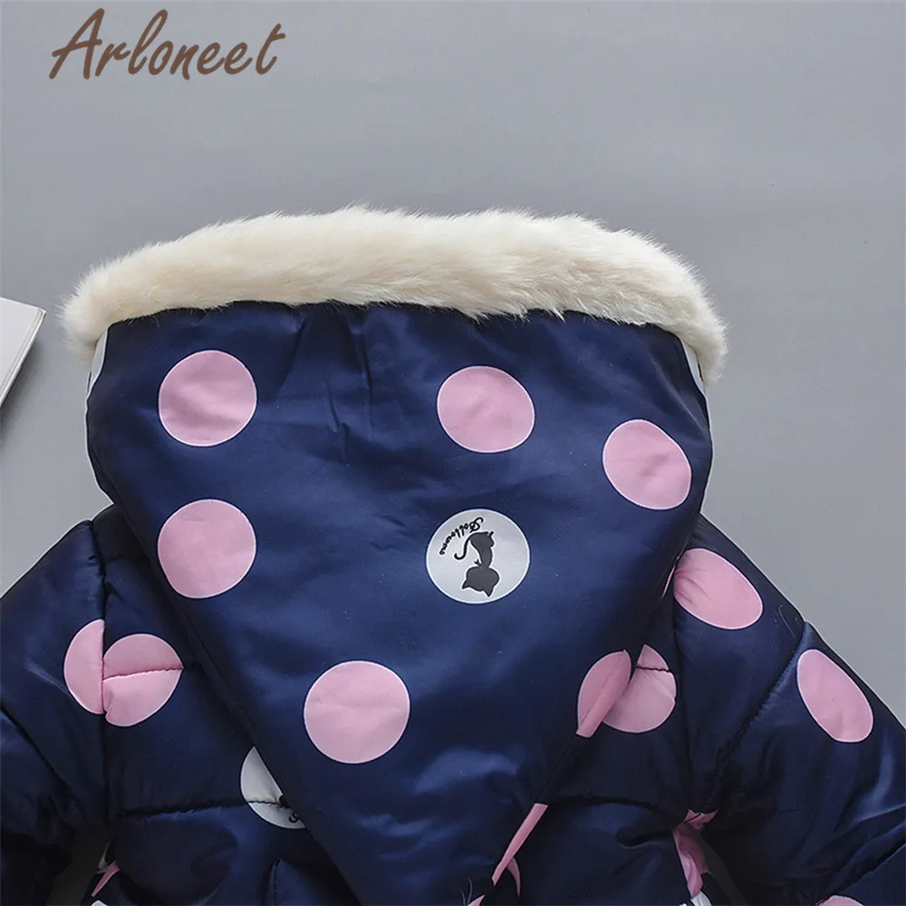 ARLONEET пальто с героями мультфильмов; зимнее плотное пальто для новорожденных девочек; Верхняя одежда с капюшоном и принтом кота; коллекция года; пальто для малышей; ветрозащитная верхняя одежда для девочек