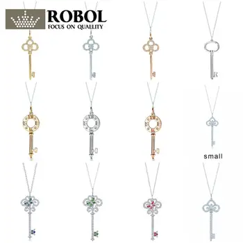 

16 XL TFB TTFF RLLEN Original 925 Silver Classic Key DIY Necklace Rose Gold and Silver Multicolor Optional Elegant Jewelry.