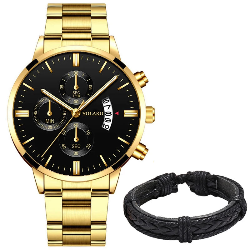 Mens Brand Watches Fashion Men Business Casual Stainless Steel Analog Quartz Wristwatch Male Black Leather Bracelet Watch Clock 