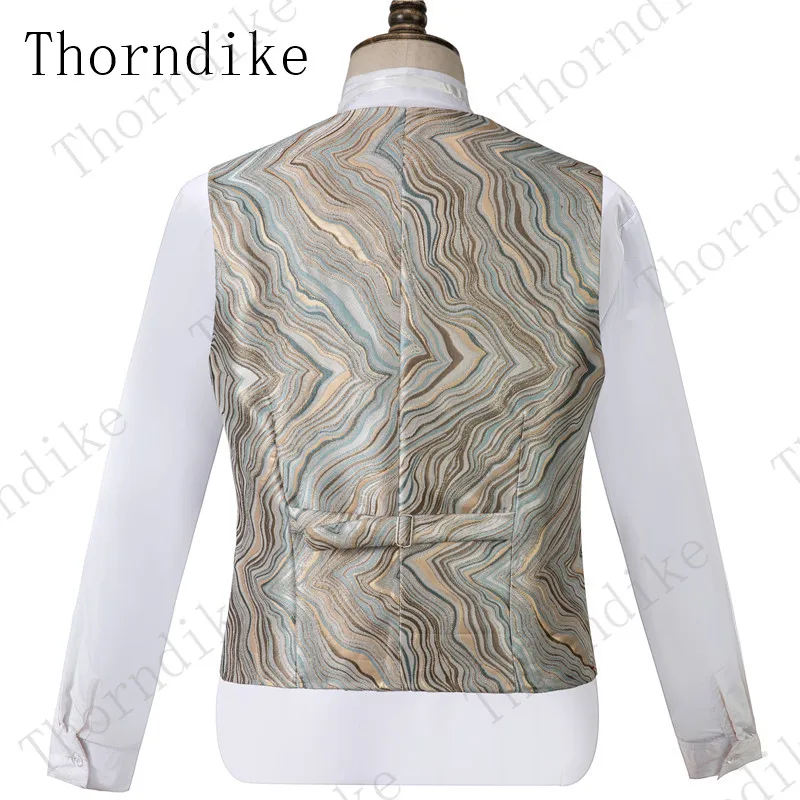 Thorndike новейший дизайн красочный волнистый цветочный мужской костюм модный блейзер с рисунком жилет брюки классический стиль на заказ Terno Masculino