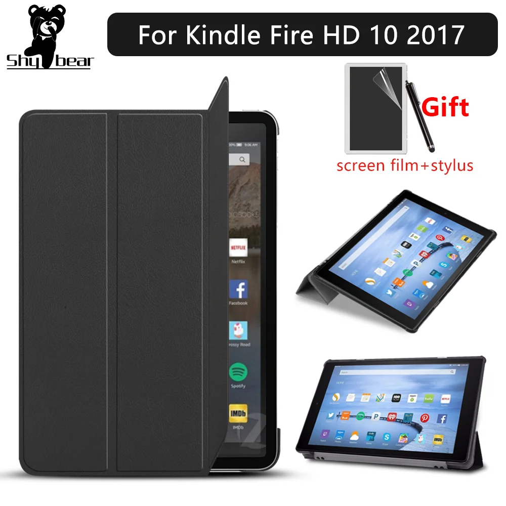 Folding Cover For Amazon Kindle Fire 10 Case For Kindle Fire Hd 10 19 Case Folio Stand Pu Leather Skin For Kindle Fire 10 17 Tablets E Books Case Aliexpress