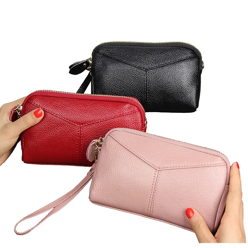 

Women Credit ID Card Travel Cow Leather Wallet Holder Protection Cardholder Bank Card Holder Female Zipper Purse for Cards