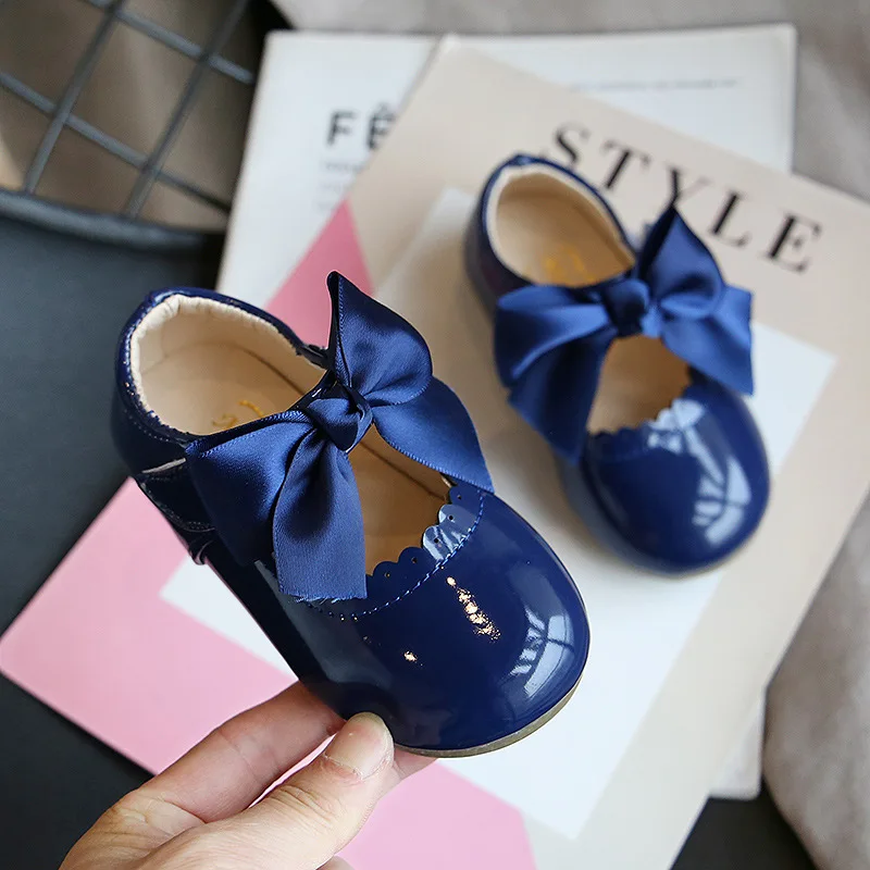 Baby Girls Shoes Patent Leather Princes Shoes Big Bow Mary Janes Party Shoes For Kids Dress Shoe  Autumn Spring Child Baby children's sandals near me Children's Shoes