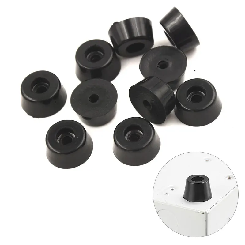 Furniture Leg Covers Chair Leg Pads 20pcs Black Rubber Feet Chair Floor Protector Non-slip Furniture Foot Table Leg Cover Cabinet Bottom Pads Funiture Accessories