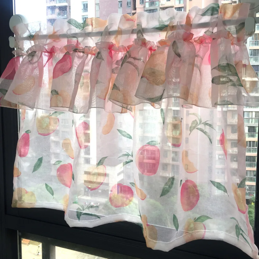1 шт. карманный лимон Короткая занавеска для кухни кафе отеля Valance Tier кружевная