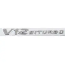 Хромированные плоские буквы V12 BITURBO эмблемы значки для Mercedes AMG Maybach