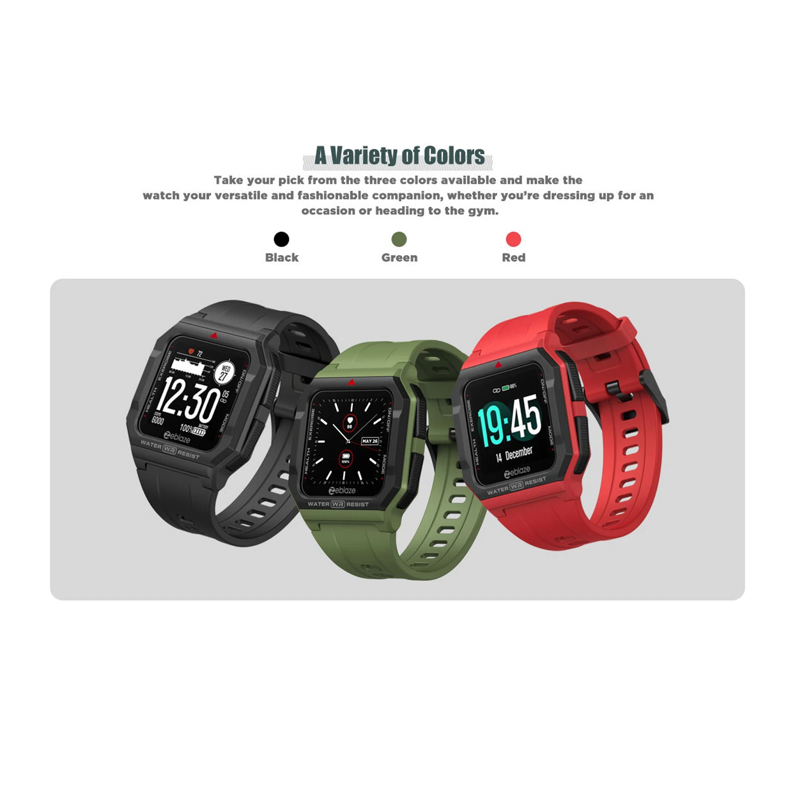 Original Zeblaze Ares Smart Watch Wristwatch BT5.0 30M Waterproof Fitness Tracker Watch Compatible with Android iOS Smartwatches