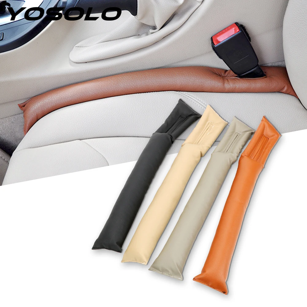 

YOSOLO PU Leather Car Seat Gap Filler Spacer Gap Anti-leakage Protection Strip Blocker Holster Seat Leak Cover Filler Soft Pad